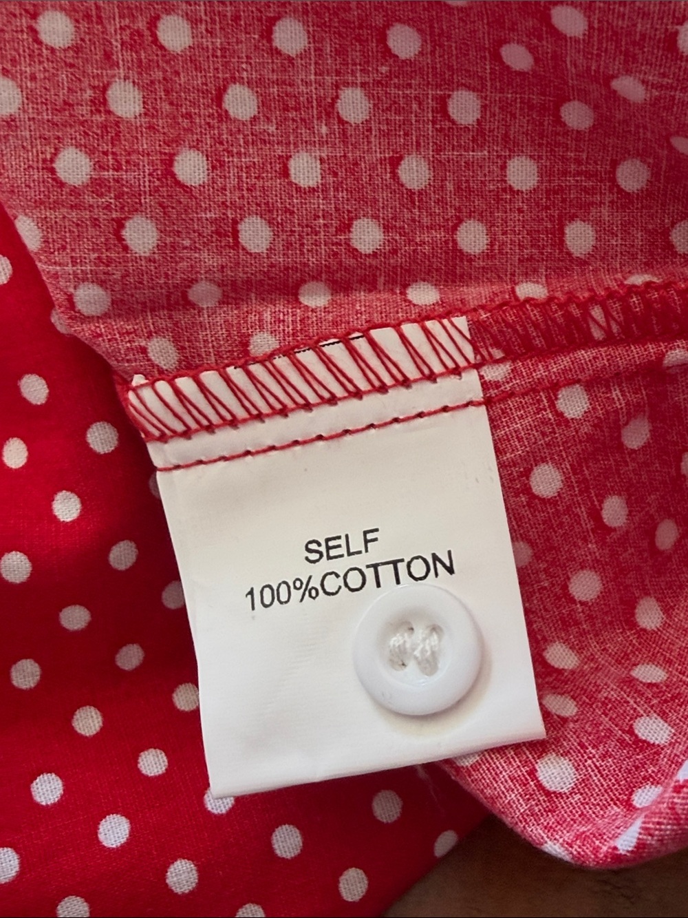 Tulip B Red Polka Dot Short-Sleeve Blouse with White Collar - Picture 6 of 6